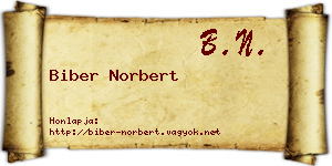 Biber Norbert névjegykártya